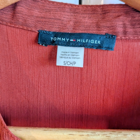 Tommy Hilfiger Rust Ruffle Blouse - Picture 3 of 5
